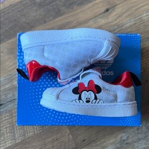 Adidas Disney Kids White and Red Minnie Mouse Sneakers